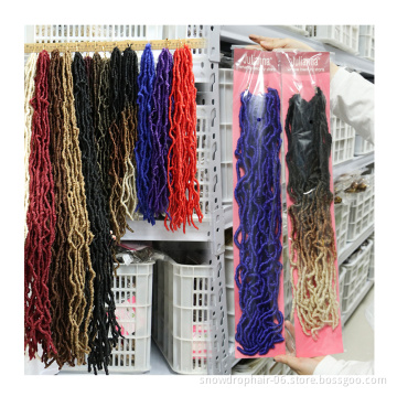 julianna Wholesale 18 24 36 inch Faux Locs blue Braiding Light African Hair Extension 36 inch soft locs crochet